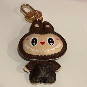 Labubu Brown and Gold Keychain